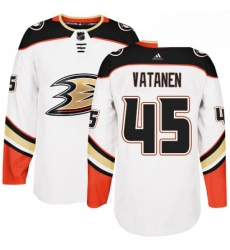 Mens Adidas Anaheim Ducks 45 Sami Vatanen Authentic White Away NHL Jersey 