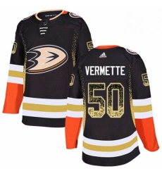 Mens Adidas Anaheim Ducks 50 Antoine Vermette Authentic Black Drift Fashion NHL Jersey 