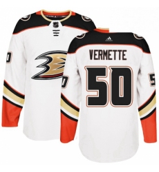 Mens Adidas Anaheim Ducks 50 Antoine Vermette Authentic White Away NHL Jersey 