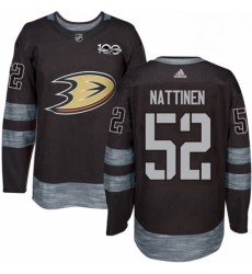 Mens Adidas Anaheim Ducks 52 Julius Nattinen Authentic Black 1917 2017 100th Anniversary NHL Jersey 