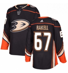 Mens Adidas Anaheim Ducks 67 Rickard Rakell Authentic Black Home NHL Jersey 
