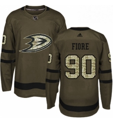 Mens Adidas Anaheim Ducks 90 Giovanni Fiore Authentic Green Salute to Service NHL Jersey 