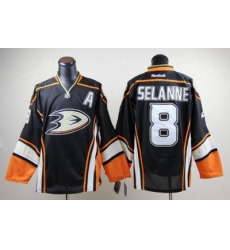 NHL Anaheim Ducks 8 Teemu Selanne Third Black Hockey Jerseys