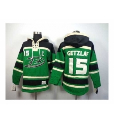 NHL Jerseys Anaheim Ducks #15 Getzlaf green[pullover hooded sweatshirt patch C]
