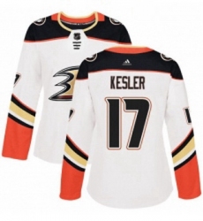 Womens Adidas Anaheim Ducks 17 Ryan Kesler Authentic White Away NHL Jersey 