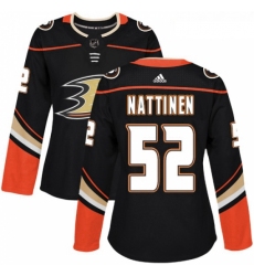 Womens Adidas Anaheim Ducks 52 Julius Nattinen Authentic Black Home NHL Jersey 