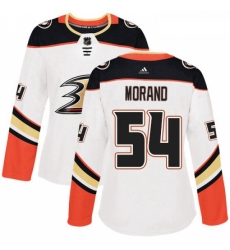 Womens Adidas Anaheim Ducks 54 Antoine Morand Authentic White Away NHL Jersey 
