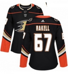 Womens Adidas Anaheim Ducks 67 Rickard Rakell Authentic Black Home NHL Jersey 