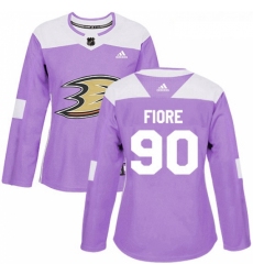 Womens Adidas Anaheim Ducks 90 Giovanni Fiore Authentic Purple Fights Cancer Practice NHL Jersey 