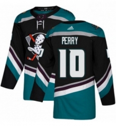 Youth Adidas Anaheim Ducks 10 Corey Perry Authentic Black Teal Third NHL Jersey 