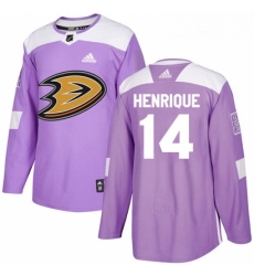 Youth Adidas Anaheim Ducks 14 Adam Henrique Authentic Purple Fights Cancer Practice NHL Jersey 