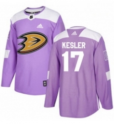 Youth Adidas Anaheim Ducks 17 Ryan Kesler Authentic Purple Fights Cancer Practice NHL Jersey 