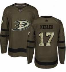 Youth Adidas Anaheim Ducks 17 Ryan Kesler Premier Green Salute to Service NHL Jersey 