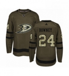 Youth Adidas Anaheim Ducks 24 Carter Rowney Premier Green Salute to Service NHL Jersey 