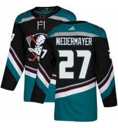 Youth Adidas Anaheim Ducks 27 Scott Niedermayer Authentic Black Teal Third NHL Jersey 