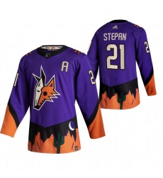 Men Arizona Coyotes 21 Derek Stepan Purple Adidas 2020 21 Reverse Retro Alternate NHL Jersey