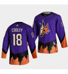 Men Arizona Coyotes Logan Cooley #18 Stitched NHL Purple Jersey