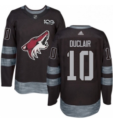 Mens Adidas Arizona Coyotes 10 Anthony Duclair Authentic Black 1917 2017 100th Anniversary NHL Jersey 
