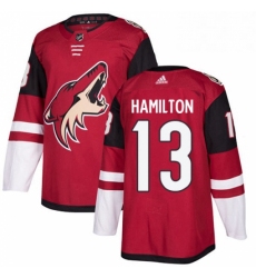 Mens Adidas Arizona Coyotes 13 Freddie Hamilton Authentic Burgundy Red Home NHL Jersey 