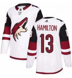 Mens Adidas Arizona Coyotes 13 Freddie Hamilton Authentic White Away NHL Jersey 
