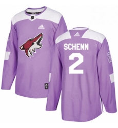 Mens Adidas Arizona Coyotes 2 Luke Schenn Authentic Purple Fights Cancer Practice NHL Jersey 
