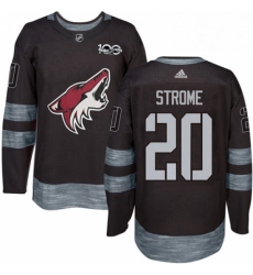 Mens Adidas Arizona Coyotes 20 Dylan Strome Authentic Black 1917 2017 100th Anniversary NHL Jersey 