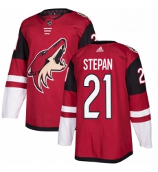 Mens Adidas Arizona Coyotes 21 Derek Stepan Authentic Burgundy Red Home NHL Jersey 