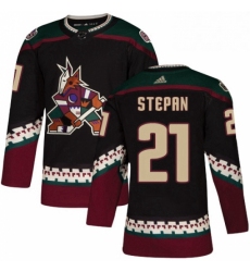 Mens Adidas Arizona Coyotes 21 Derek Stepan Premier Black Alternate NHL Jersey 