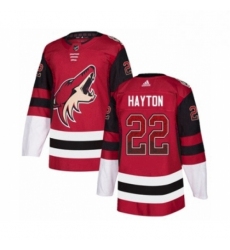 Mens Adidas Arizona Coyotes 22 Barrett Hayton Authentic Maroon Drift Fashion NHL Jerse