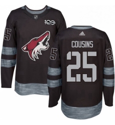 Mens Adidas Arizona Coyotes 25 Nick Cousins Authentic Black 1917 2017 100th Anniversary NHL Jersey 
