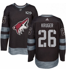 Mens Adidas Arizona Coyotes 26 Marcus Kruger Authentic Black 1917 2017 100th Anniversary NHL Jersey 