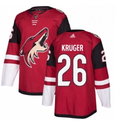 Mens Adidas Arizona Coyotes 26 Marcus Kruger Authentic Burgundy Red Home NHL Jersey 