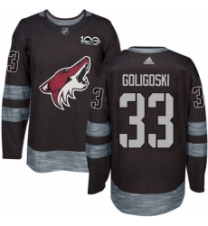 Mens Adidas Arizona Coyotes 33 Alex Goligoski Authentic Black 1917 2017 100th Anniversary NHL Jersey 