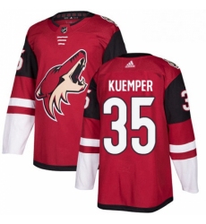 Mens Adidas Arizona Coyotes 35 Darcy Kuemper Authentic Burgundy Red Home NHL Jersey 