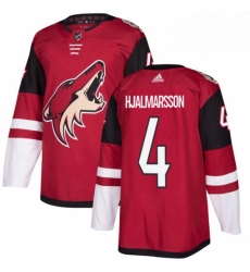 Mens Adidas Arizona Coyotes 4 Niklas Hjalmarsson Premier Burgundy Red Home NHL Jersey 