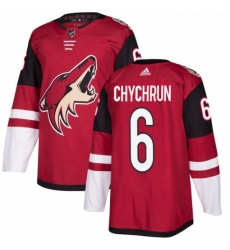 Mens Adidas Arizona Coyotes 6 Jakob Chychrun Premier Burgundy Red Home NHL Jersey 