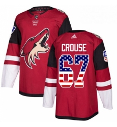 Mens Adidas Arizona Coyotes 67 Lawson Crouse Authentic Red USA Flag Fashion NHL Jersey 