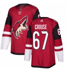 Mens Adidas Arizona Coyotes 67 Lawson Crouse Premier Burgundy Red Home NHL Jersey 