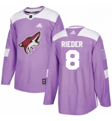 Mens Adidas Arizona Coyotes 8 Tobias Rieder Authentic Purple Fights Cancer Practice NHL Jersey 