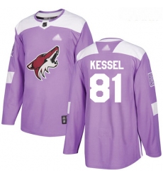 Coyotes #81 Phil Kessel Purple Authentic Fights Cancer Stitched Youth Hockey Jersey