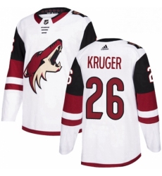 Youth Adidas Arizona Coyotes 26 Marcus Kruger Authentic White Away NHL Jersey 