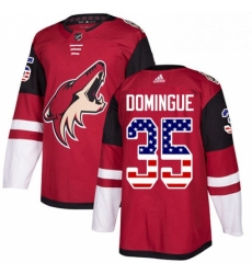 Youth Adidas Arizona Coyotes 35 Louis Domingue Authentic Red USA Flag Fashion NHL Jersey 