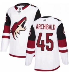 Youth Adidas Arizona Coyotes 45 Josh Archibald Authentic White Away NHL Jerse
