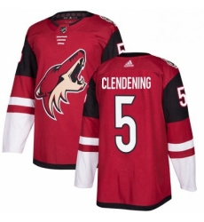 Youth Adidas Arizona Coyotes 5 Adam Clendening Authentic Burgundy Red Home NHL Jersey 