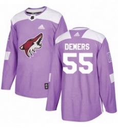 Youth Adidas Arizona Coyotes 55 Jason Demers Authentic Purple Fights Cancer Practice NHL Jersey 