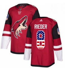 Youth Adidas Arizona Coyotes 8 Tobias Rieder Authentic Red USA Flag Fashion NHL Jersey 