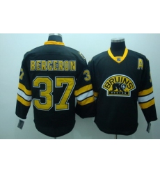Boston Bruins 37 Patrice Bergeron Black Jerseys With A Patch