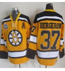 Boston Bruins #37 Patrice Bergeron Yellow Winter Classic CCM Throwback Stitched NHL Jersey