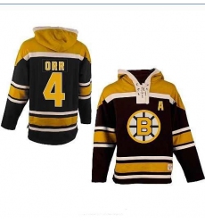 Boston Bruins 4# Bobby Orr Black Color Hooded Sweatshirt