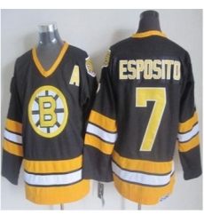 Boston Bruins #7 Phil Esposito Black-Yellow CCM Throwback Stitched NHL Jersey